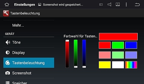 Farben für die Tasten des Radios