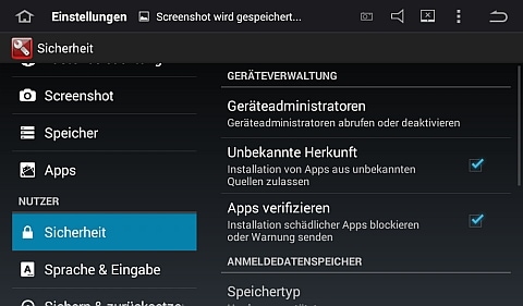 Apps aus unbekannten Quellen auf dem Radio installieren