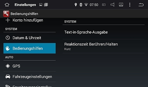 Sprachausgabe und Touchpads ändern