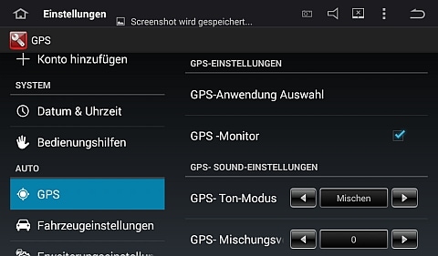 Einstellungen für die Navigation