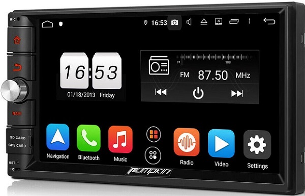 Pumpkin 1DIN Android 11 Autoradio mit 10.1 Zoll 1280 720 IPS Bidschirm und  Navi 2 GB+32GB Einbau 